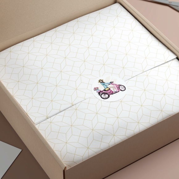 x10 Fashion Scoote Girl Cards Stickers Envelopes Fashion Stationery Stickers - Picture 5 of 10